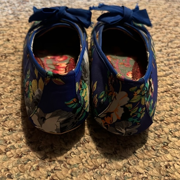 Irregular Choice Floral Blue Flats with Bow - Picture 3 of 5
